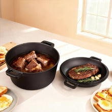 2 Piece Pheme Cast Iron Dutch Oven & Skillet Set